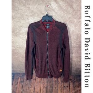 Buffalo David Bitton Men's Wituckle Regular-Fit Full-Zip Sweater/size M/EUC